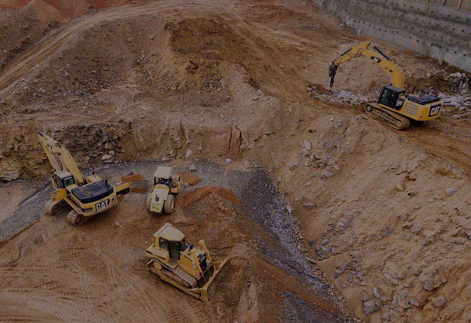 Earth moving machinery in operation